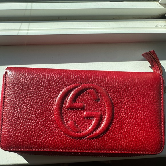 Gucci Handbags - GUCCI Soho Leather Women's Red Long Zip Wallet 
100% authentic